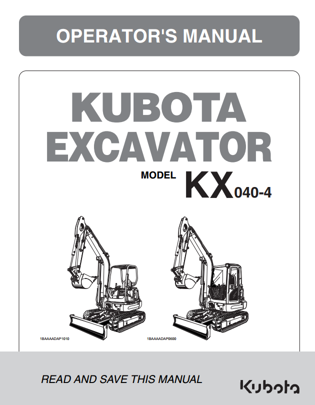KX040-4 Operators Manual
