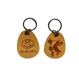 Double Sided Man Made Leather Keychain-Cow