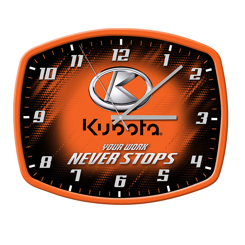 Chrome K Kubota Shop Clock