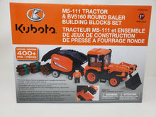 M5-111 Tractor & BV5160 Baler with Three Building Block Round Bales Set