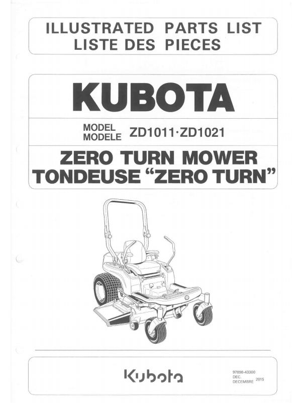 ZD1021 Parts Manual