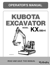 KX080-4 Operators Manual