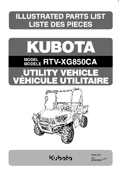 RTV-XG850 Parts Manual