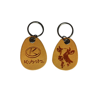 Double Sided Man Made Leather Keychain-Cow