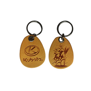 Double Sided Man Made Leather Keychain-Grain